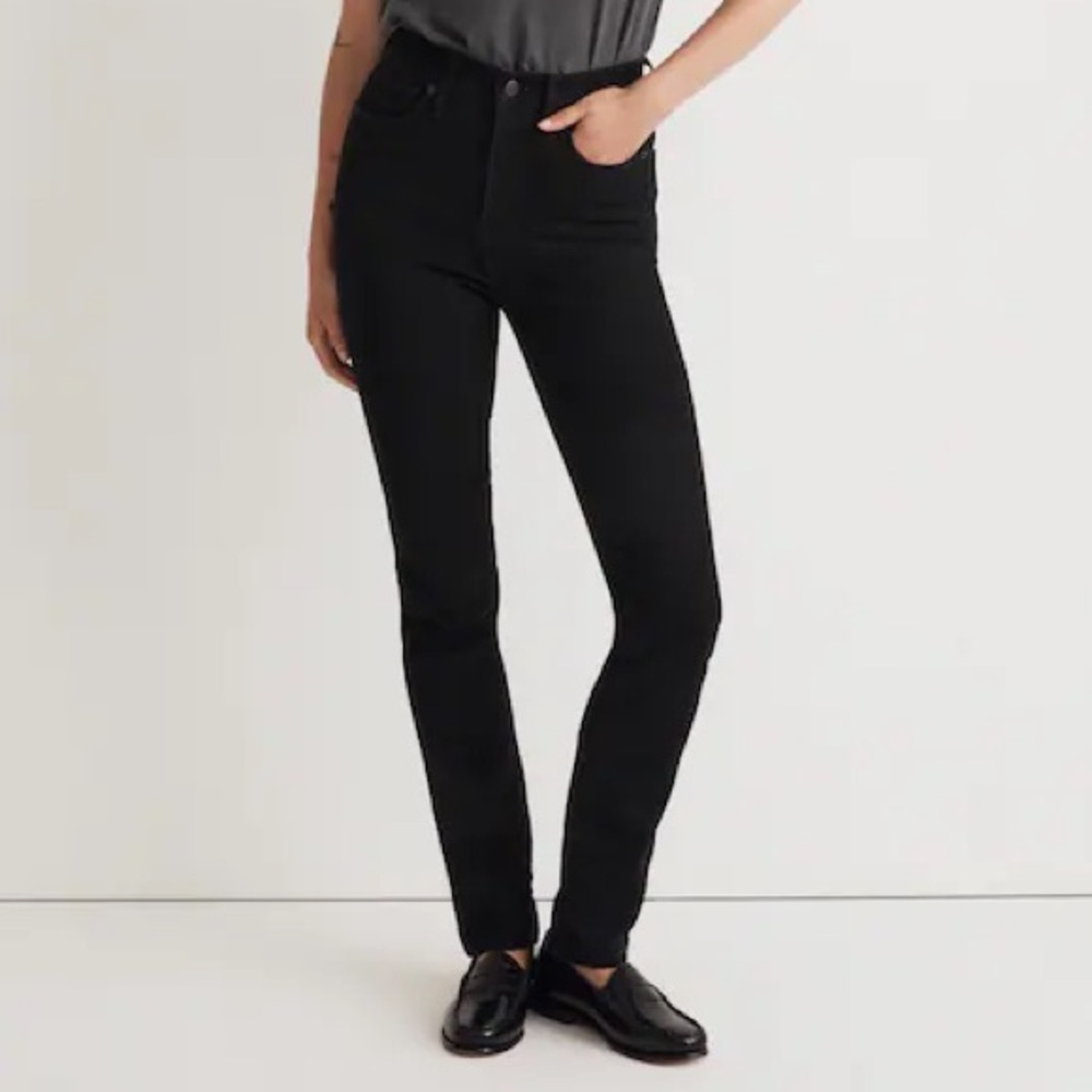 Madewell Stovepipe Jeans in Black Rinse Wash Slim Straight